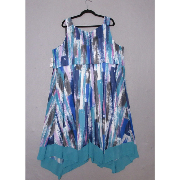 Catherines Dress Plus 2X Midi Artsy Flowy Sleeveless NWT $79 Asymmetrical - Picture 10 of 13